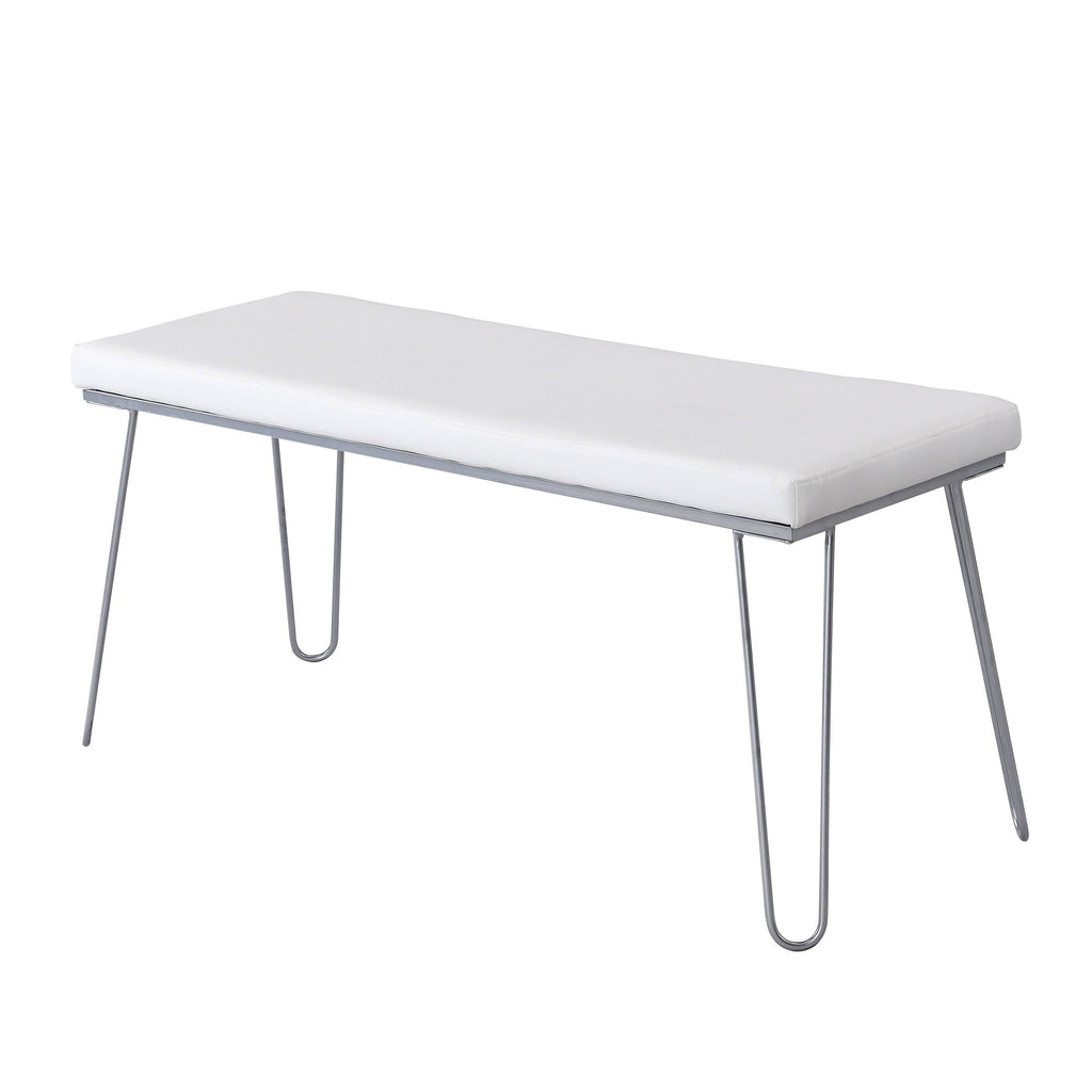 Silver / White Long Bench D715776