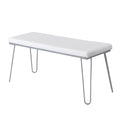 Silver / White Long Bench D715776
