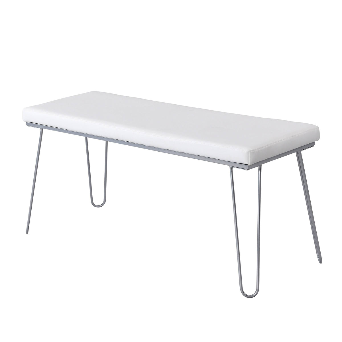 Silver / White Long Bench D715776