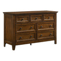 Brown 7 Drawer Transitional Wood Dresser G249
