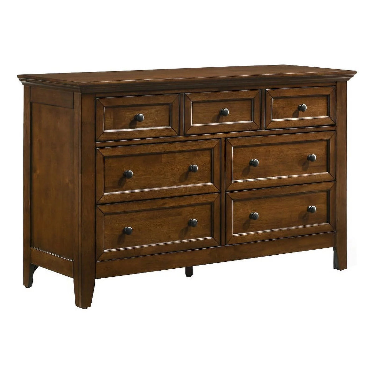 Brown 7 Drawer Transitional Wood Dresser G249