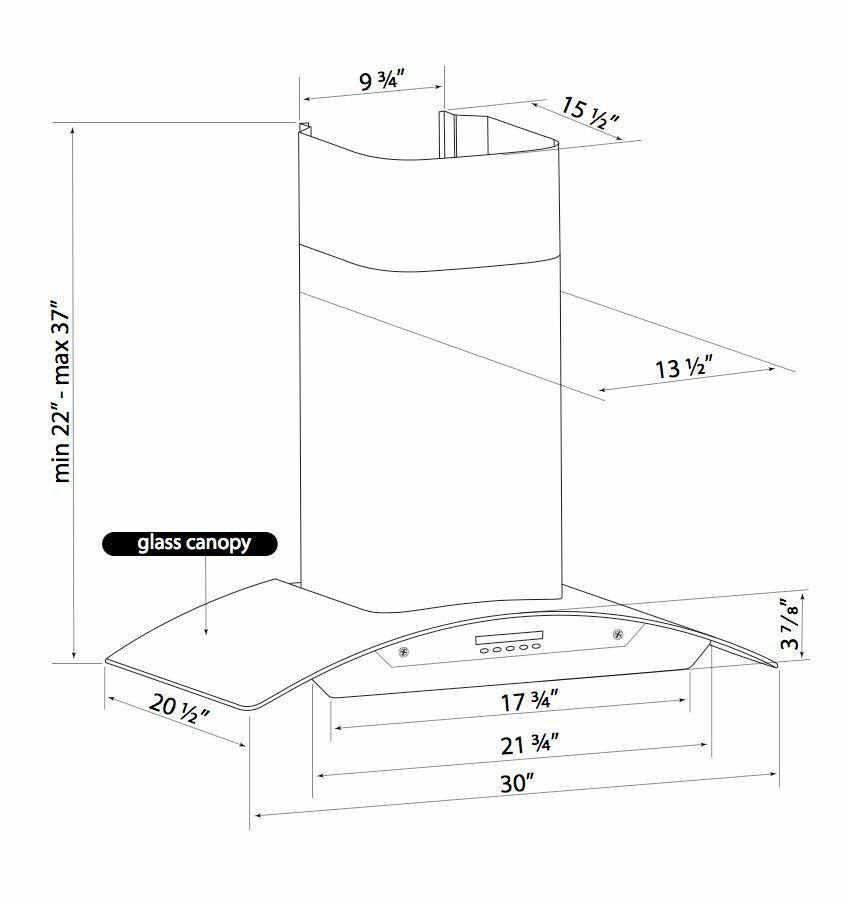 Wall-Mount Glass Range Hood U962