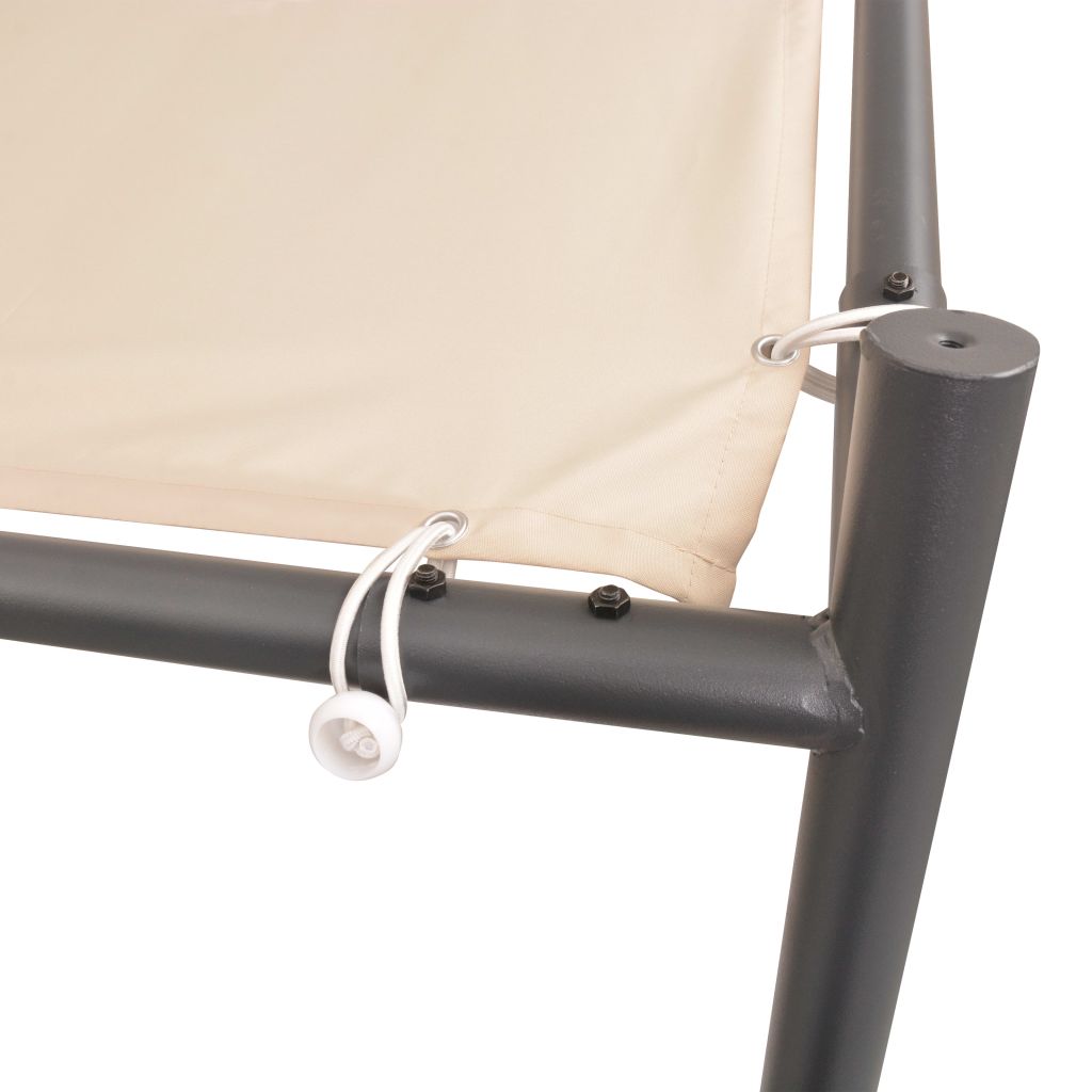 Beige Steel Frame Garden Canopy Tent Sun Shelter 13ft x 13ft x 8.5ft N385913