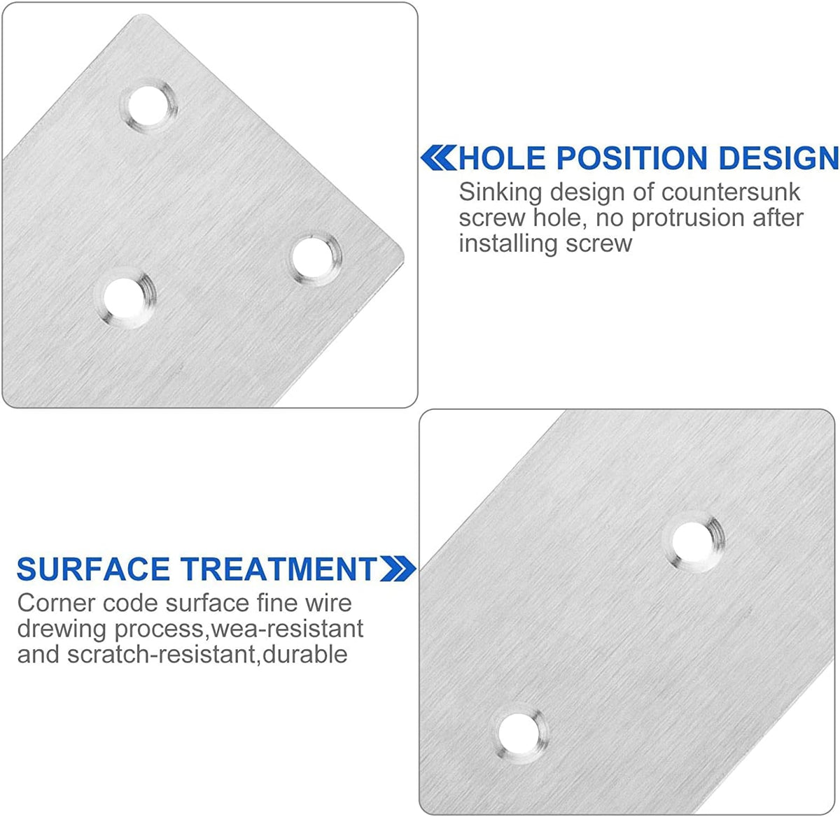 22 Pcs Stainless Steel Flat Mending Plate, 2x4 Inch Metal Brackets S968