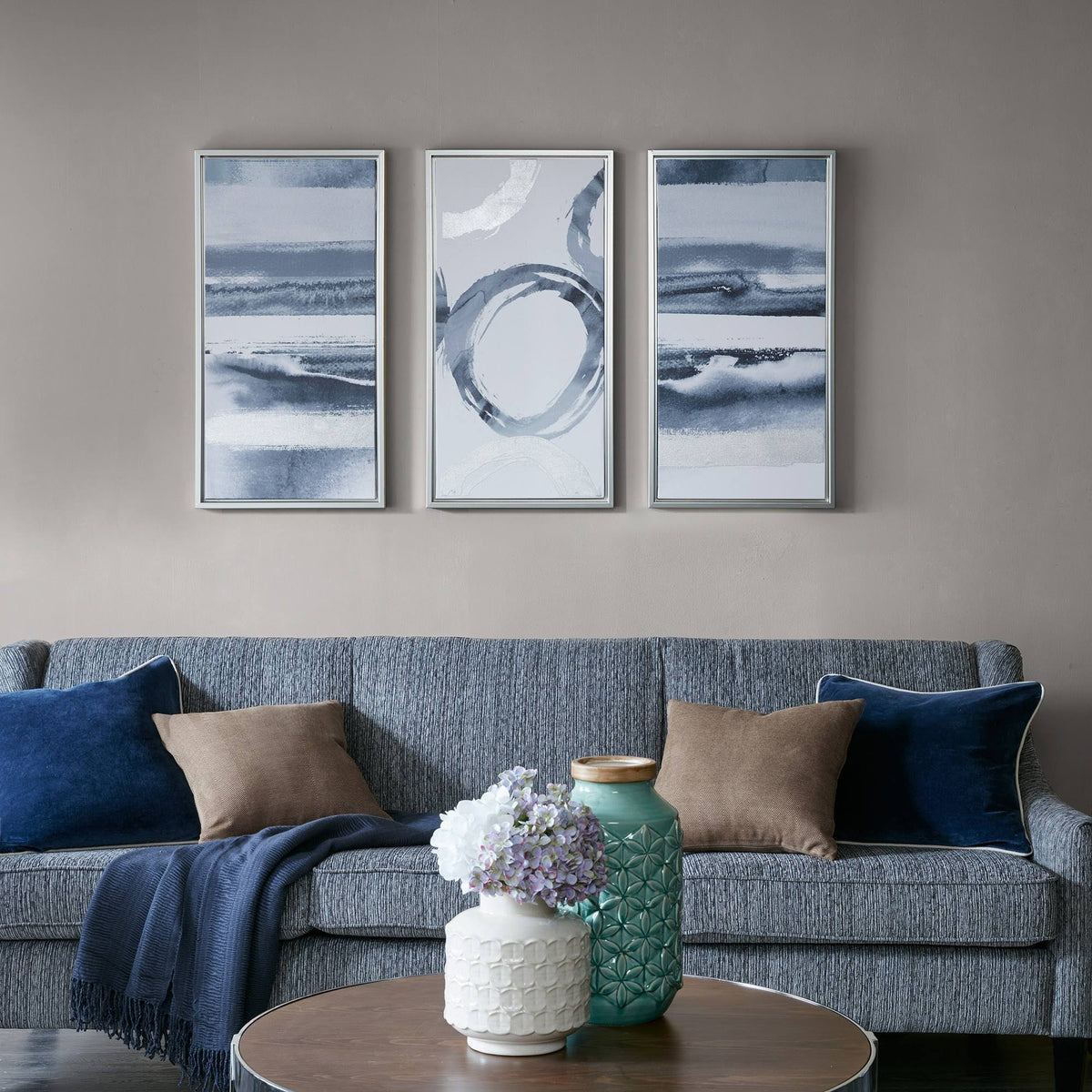 Grey Printed Frame Canvas 3 Piece Set M8833