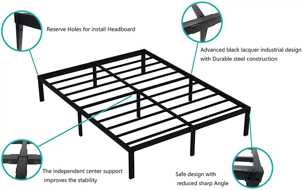 Queen Size Metal Bed Frame V9618