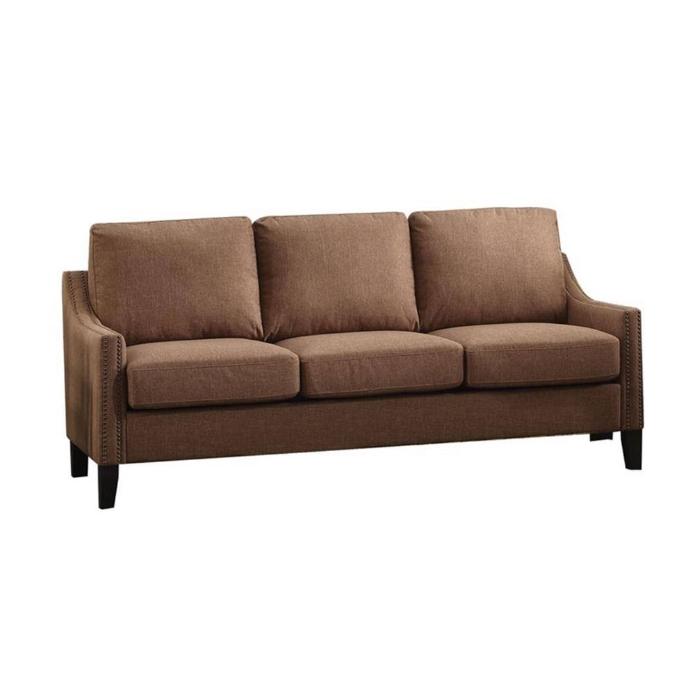 Brown Linen Sofa J101138