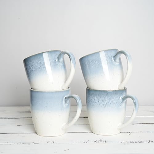 Ceramic Coffee Mug Set of 4, 17 Oz, Green I47197