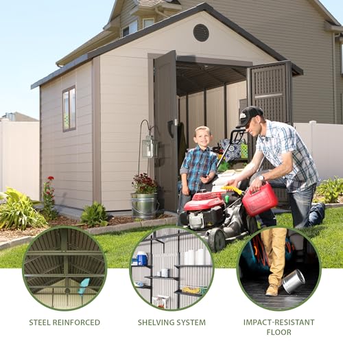 11 by 11 Feet Outdoor Storage Shed with Windows P99671