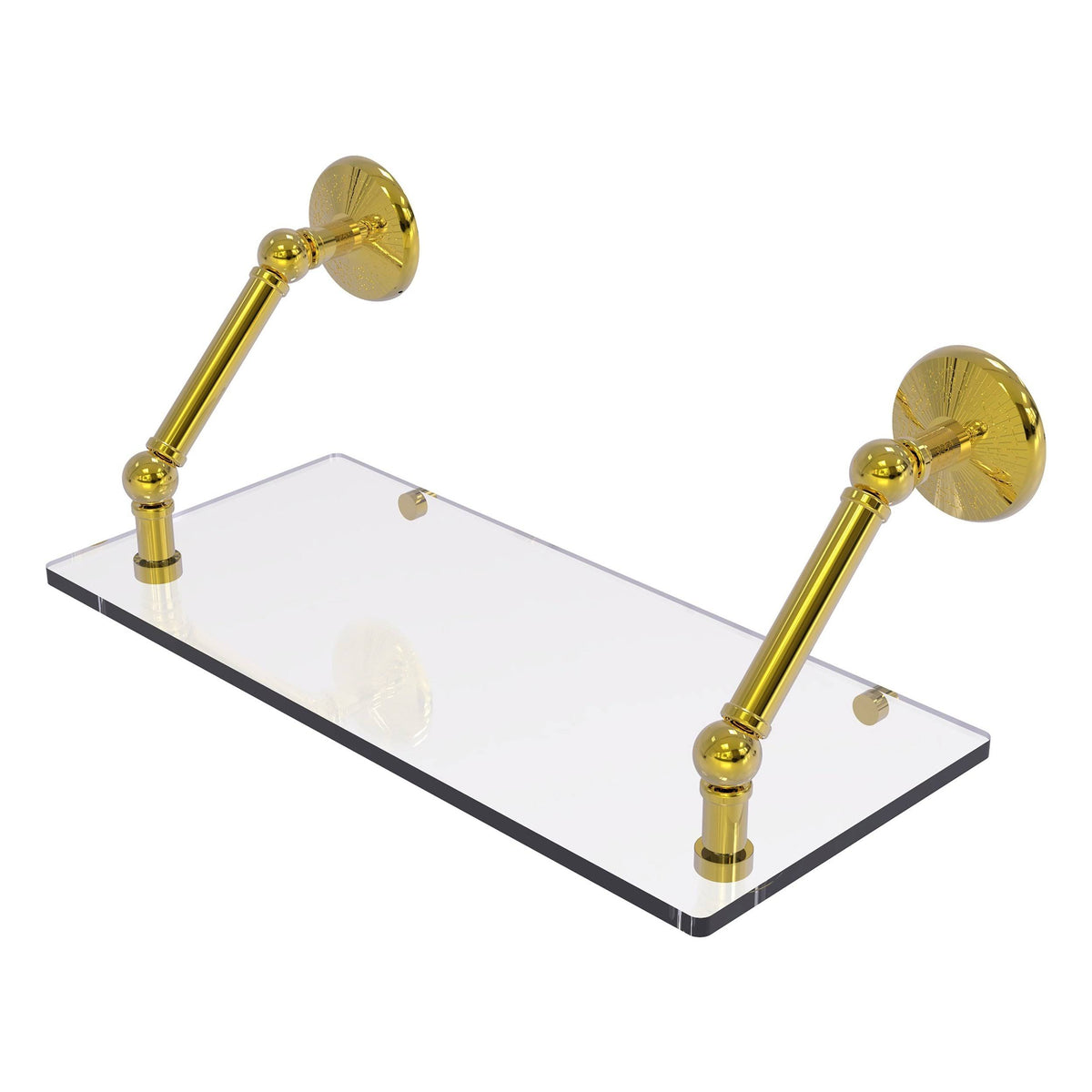 18 inch Floating Glass Shelf Polished Brass R3312