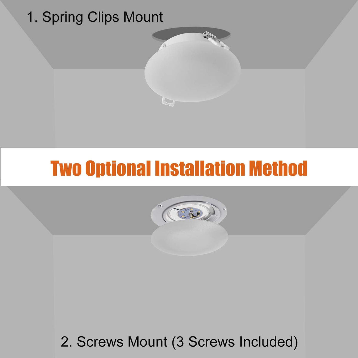 4.5Inch LED RV Puck Light Full Aluminum Recessed Mount Down Light 12V Pack of 6 O533