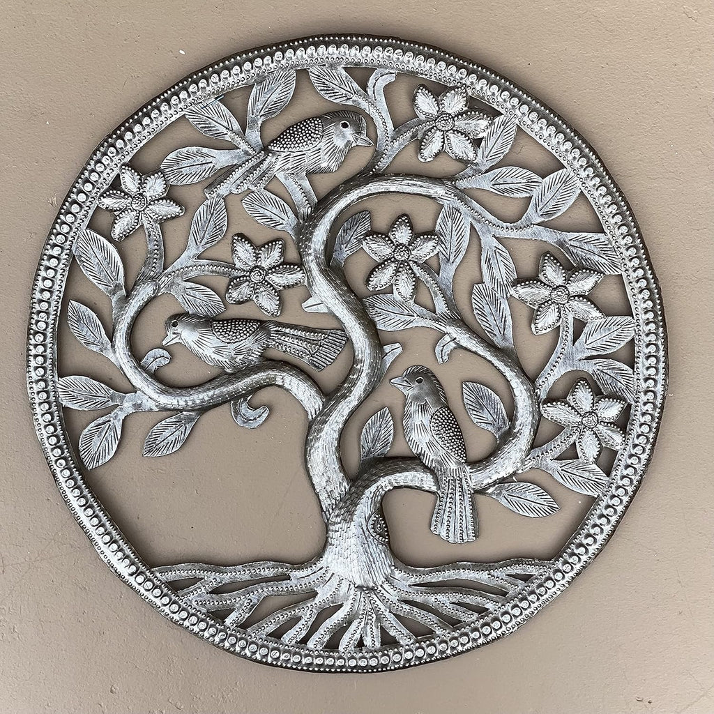 Small Metal Tree of Life Sculpture, 13 Inches Round R298387