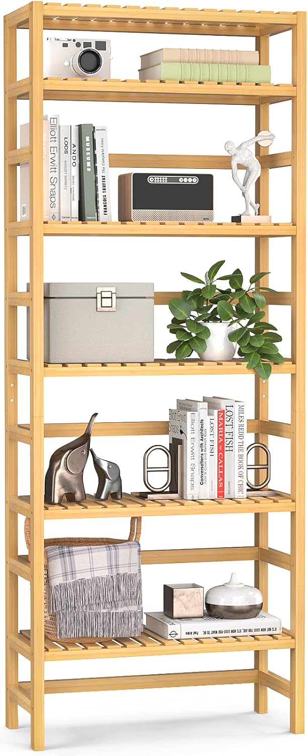 6 Tiers Bamboo Adjustable Bookshelf M2849