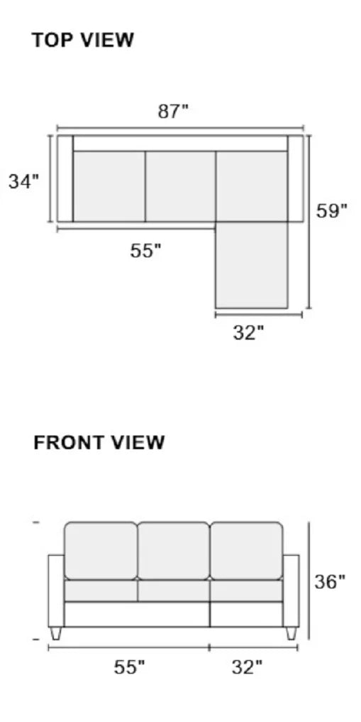 Modern Compact Reversible Sectional Sofa Set Linen Like Fabric Dark Coffee Cushion Couch Y36072