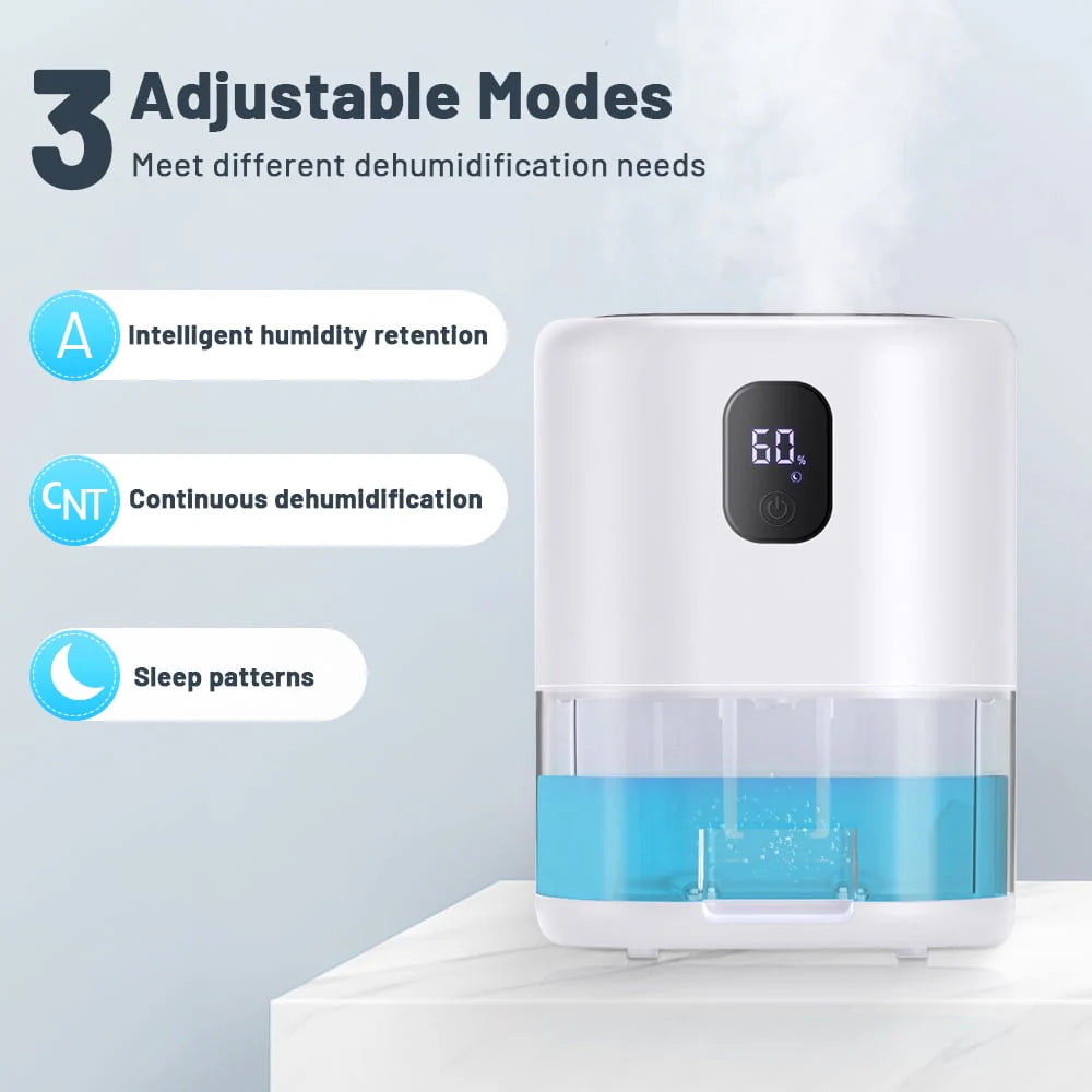 1000ml Portable Dehumidifier, Auto Defrost, Ultra Quiet, Auto Power Off, White U827