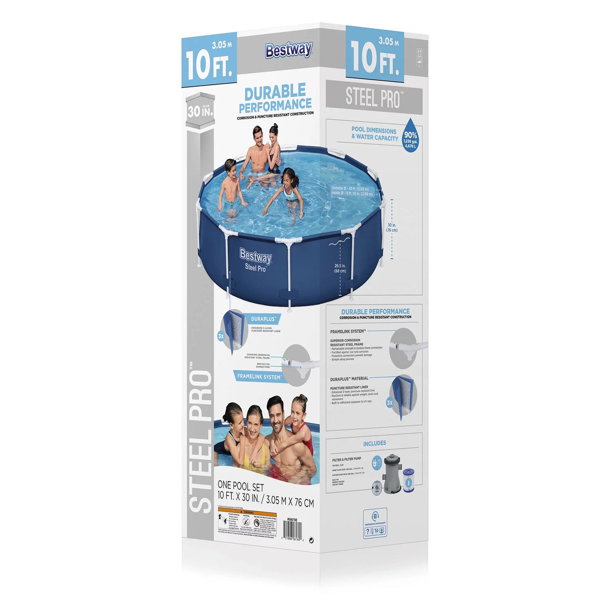 Steel Pro 10' x 30 Above Ground Swimming Pool Set with Filter Pump S325549
