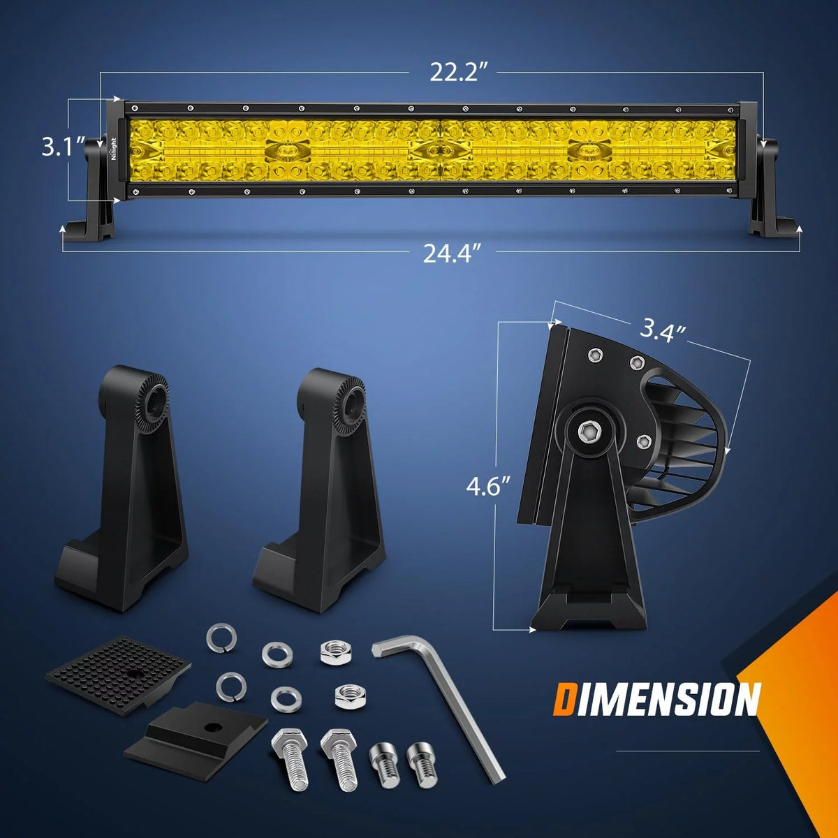 Amber 22 Inch 480W Triple Row LED Light Bar Z163988