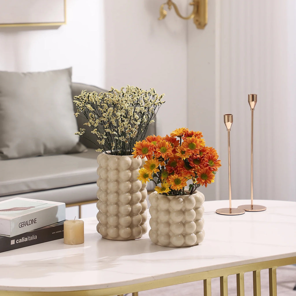 White Ceramic Vases, Set of 2 M985200