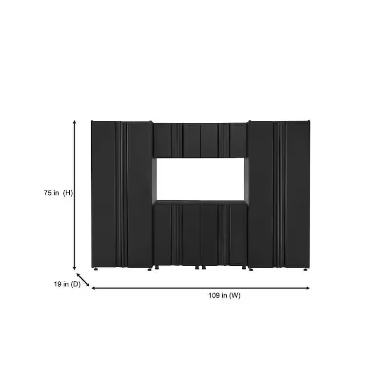 6-Piece Welded Steel Garage Storage System in Black E22885