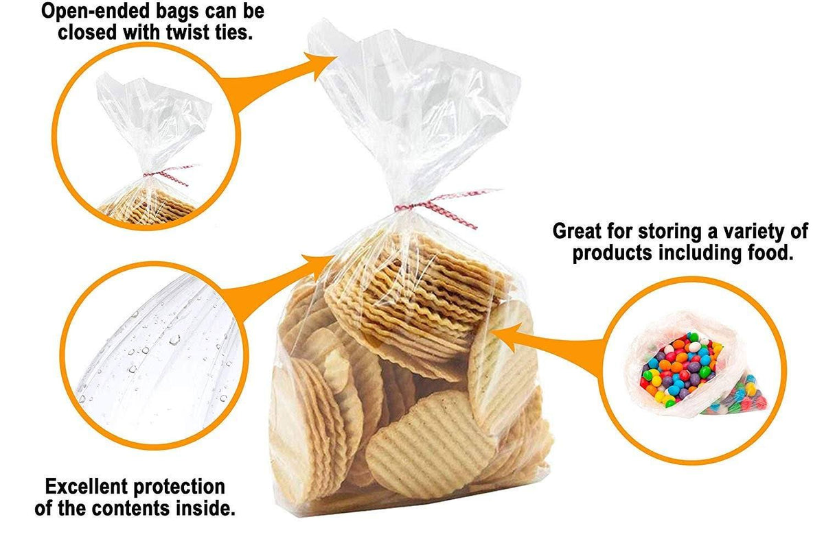1000 Pack Clear Flat Poly Bags 2 Mil N50758