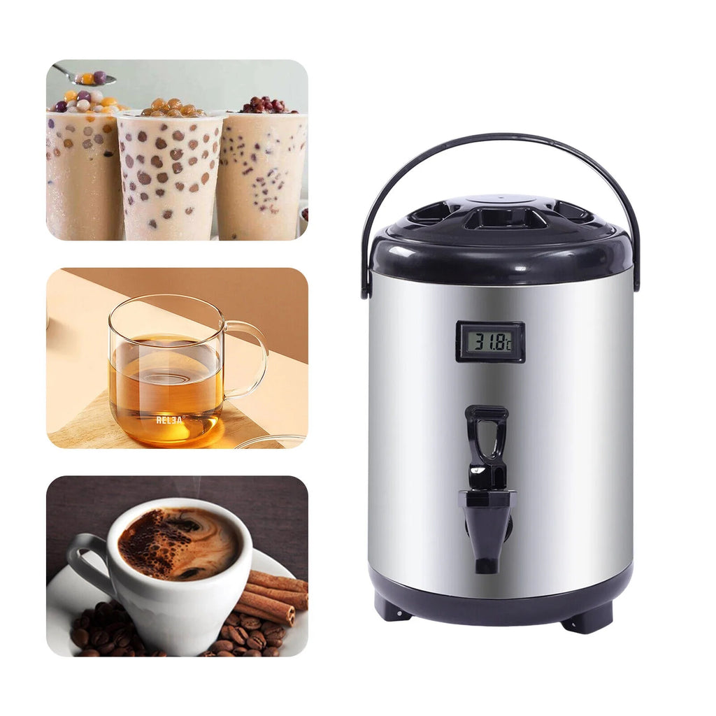 Stainless Steel 8L Insulated Hot and Cold Beverage Dispenser with Spigot M273