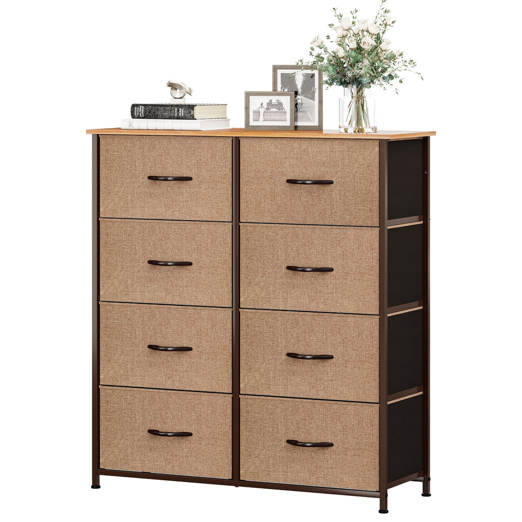 Light Gray 8 Fabric Drawers Storage Tower E80054