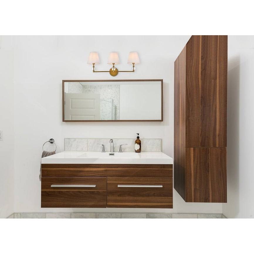 3 Light Bath Sconce with White Fabric Shade K545