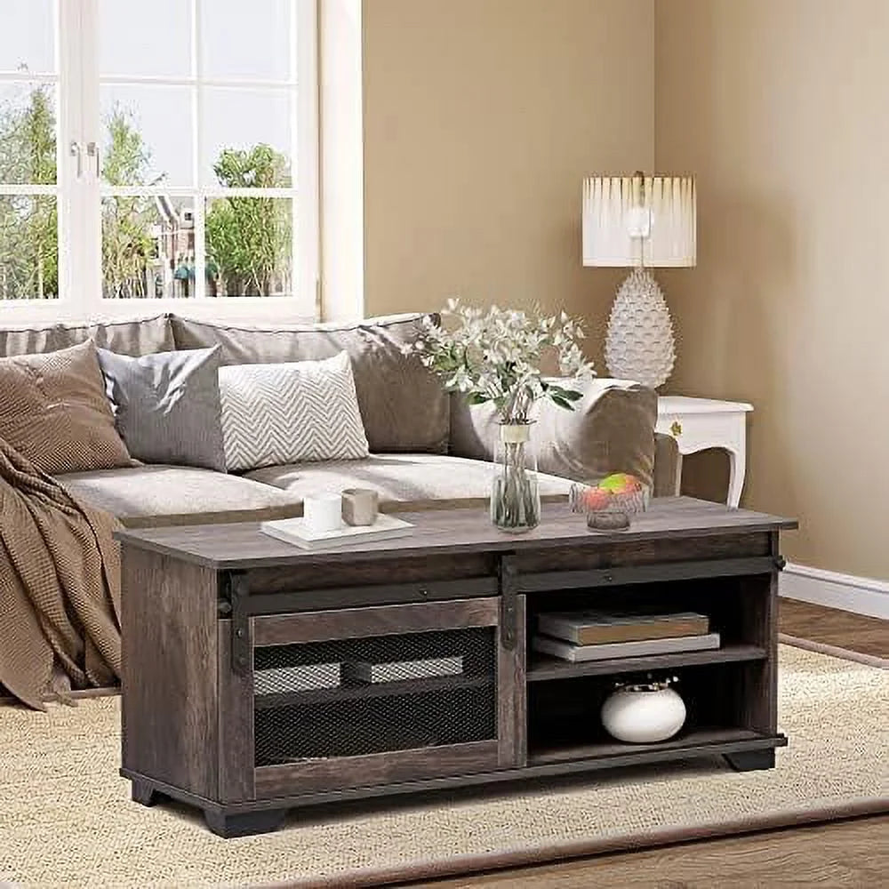 Dark Brown Coffee Table with Storage O36150
