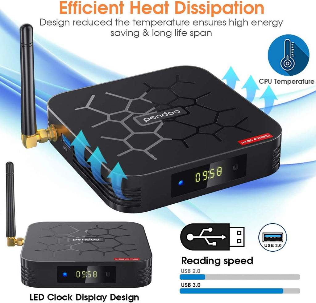 Android TV Box 4GB RAM 64GB ROM Quad-core 4K Ultra HD Bluetooth Pack of 2 H843248
