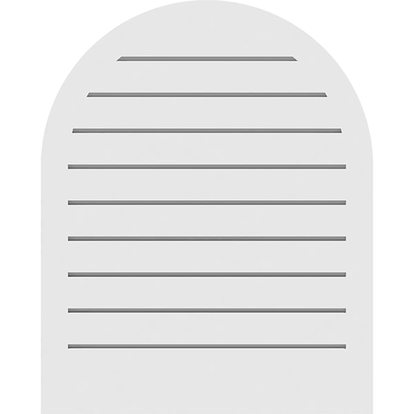 Round Top Surface Mount Functional Brickmould Frame PVC Gable Vent J36233
