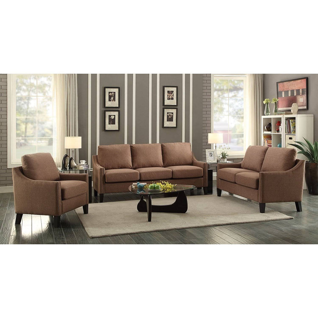Brown Linen Sofa J101138