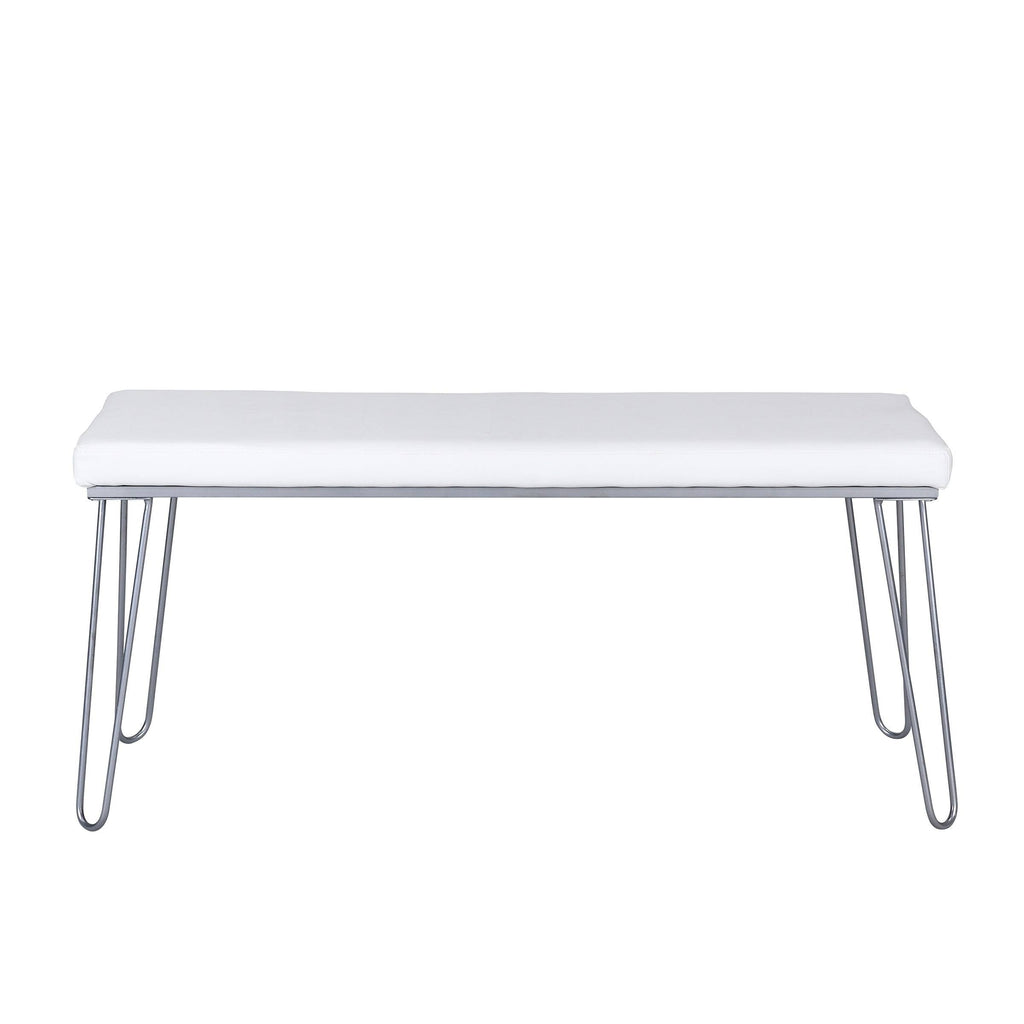 Silver / White Long Bench D715776