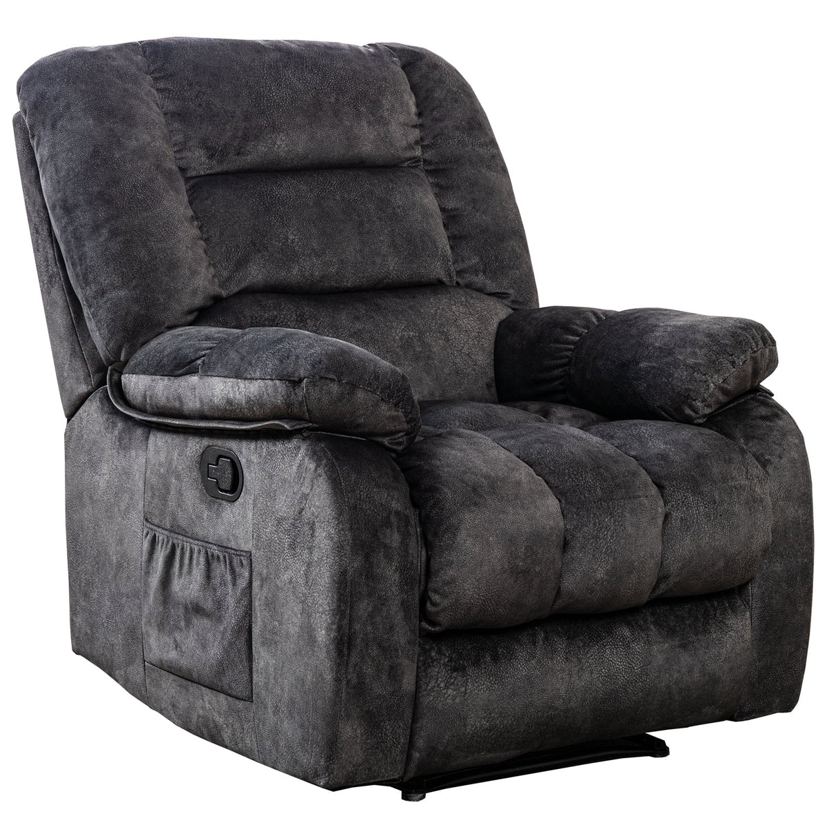 Gray Fabric Manual Recliner Chairs with Massage and Heat R30856