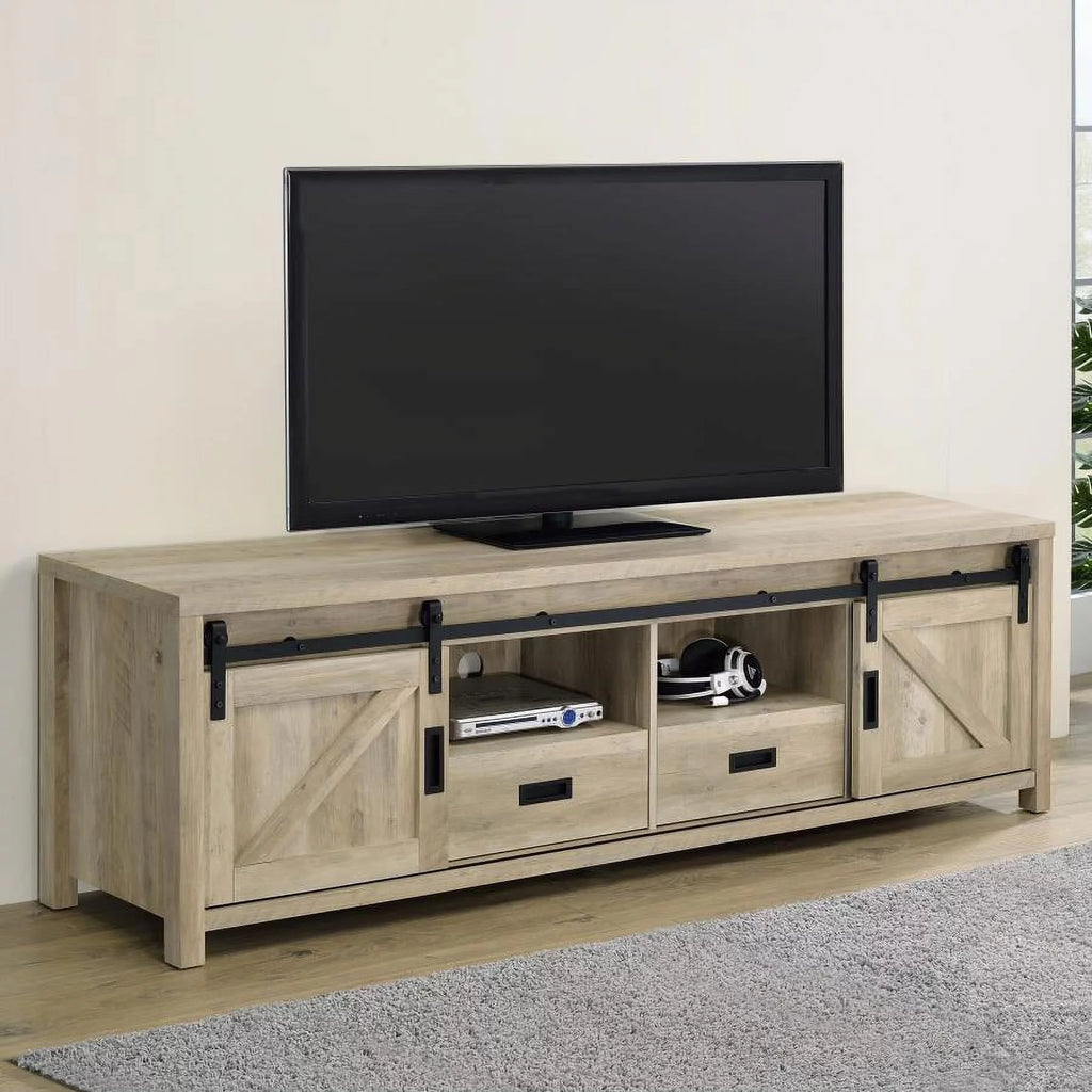 Rectangular TV Console with 2 Sliding Doors X723895