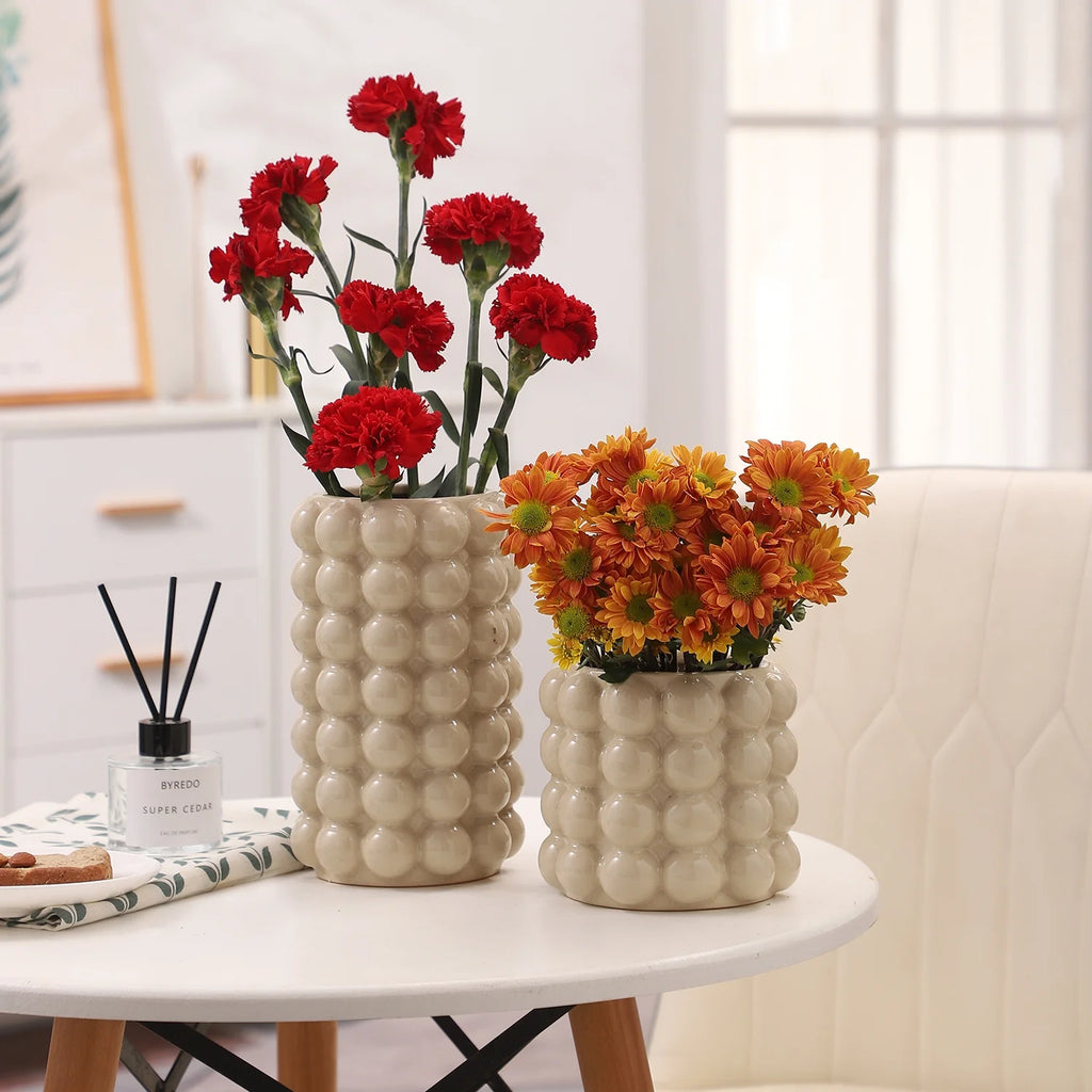 White Ceramic Vases, Set of 2 M985200