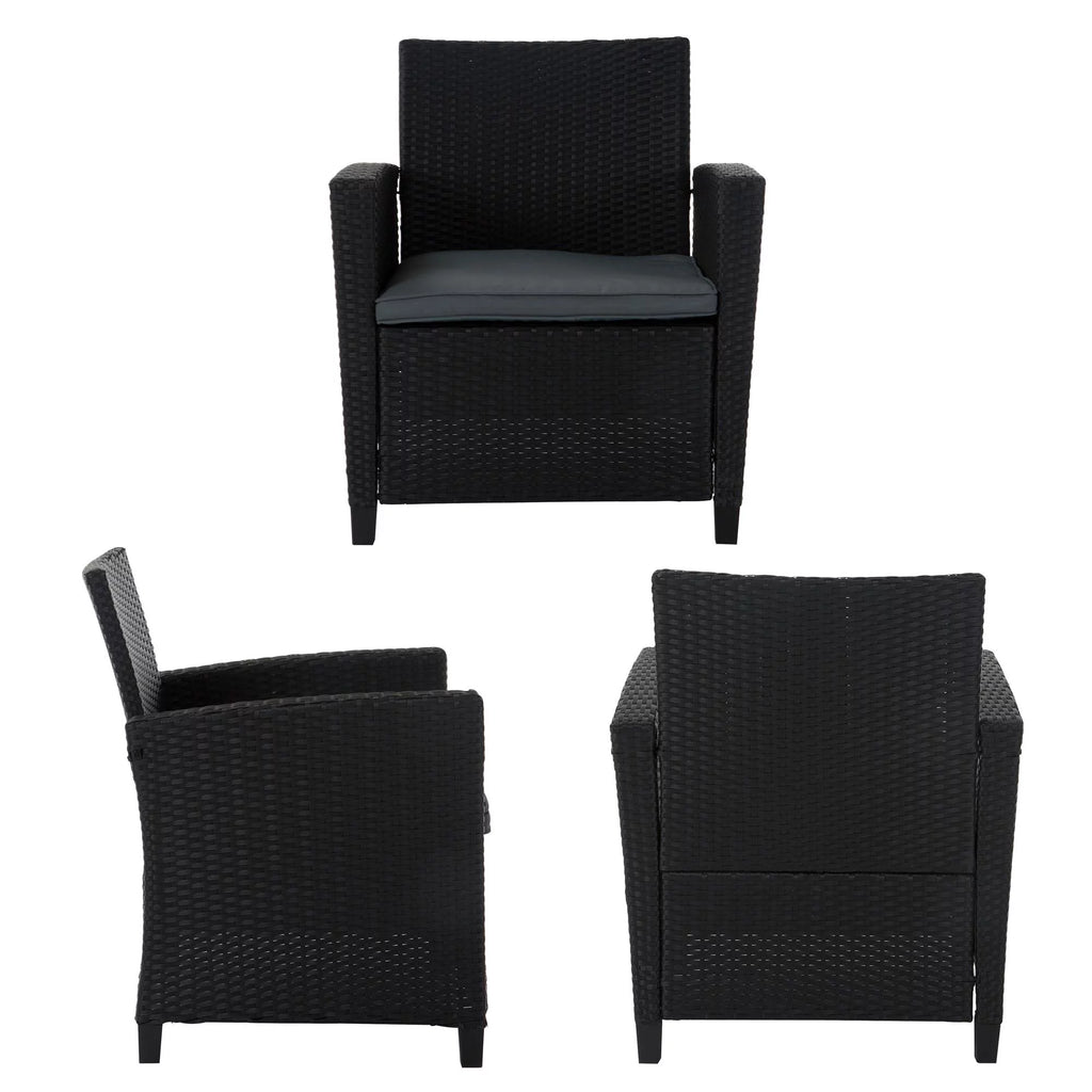 4 Piece Conversation Set with Gray Cushions C75510