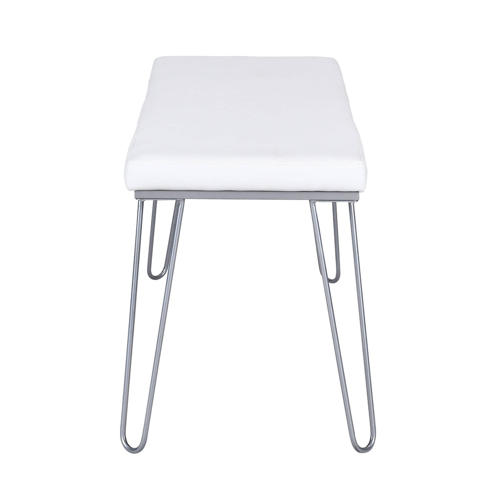 Silver / White Long Bench D715776