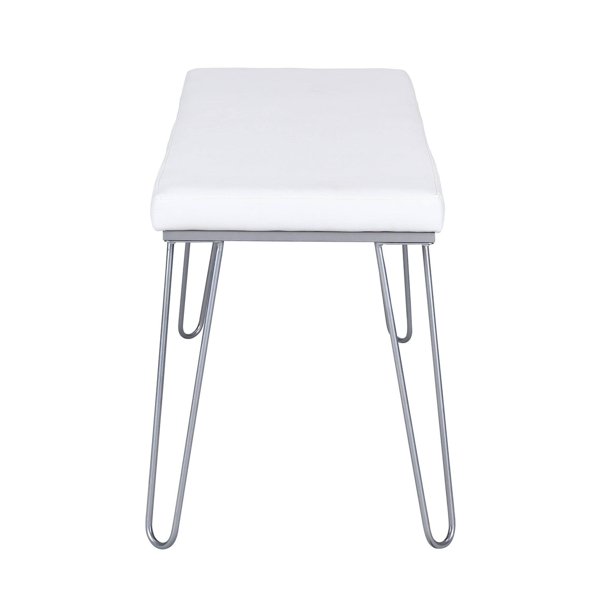 Silver / White Long Bench D715776