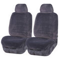 Faux Fur Front Seat Covers Silver Grey S1142