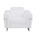 White Italian Leather Power Recliner Chair N93849