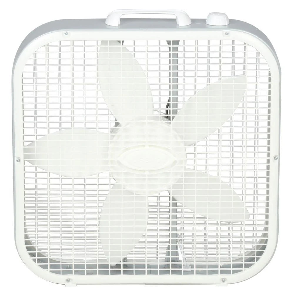 20 in. 3 Speed White Box Fan with Carry Handle K16303