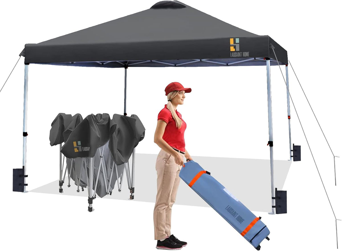 10FTx10FT Blue Pop Up Canopy Tent with Roller Bag Y421624