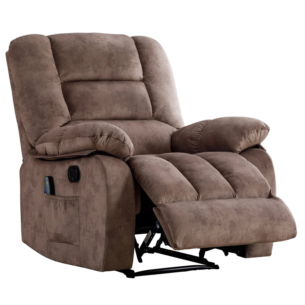 Gray Fabric Manual Recliner Chairs with Massage and Heat R30856