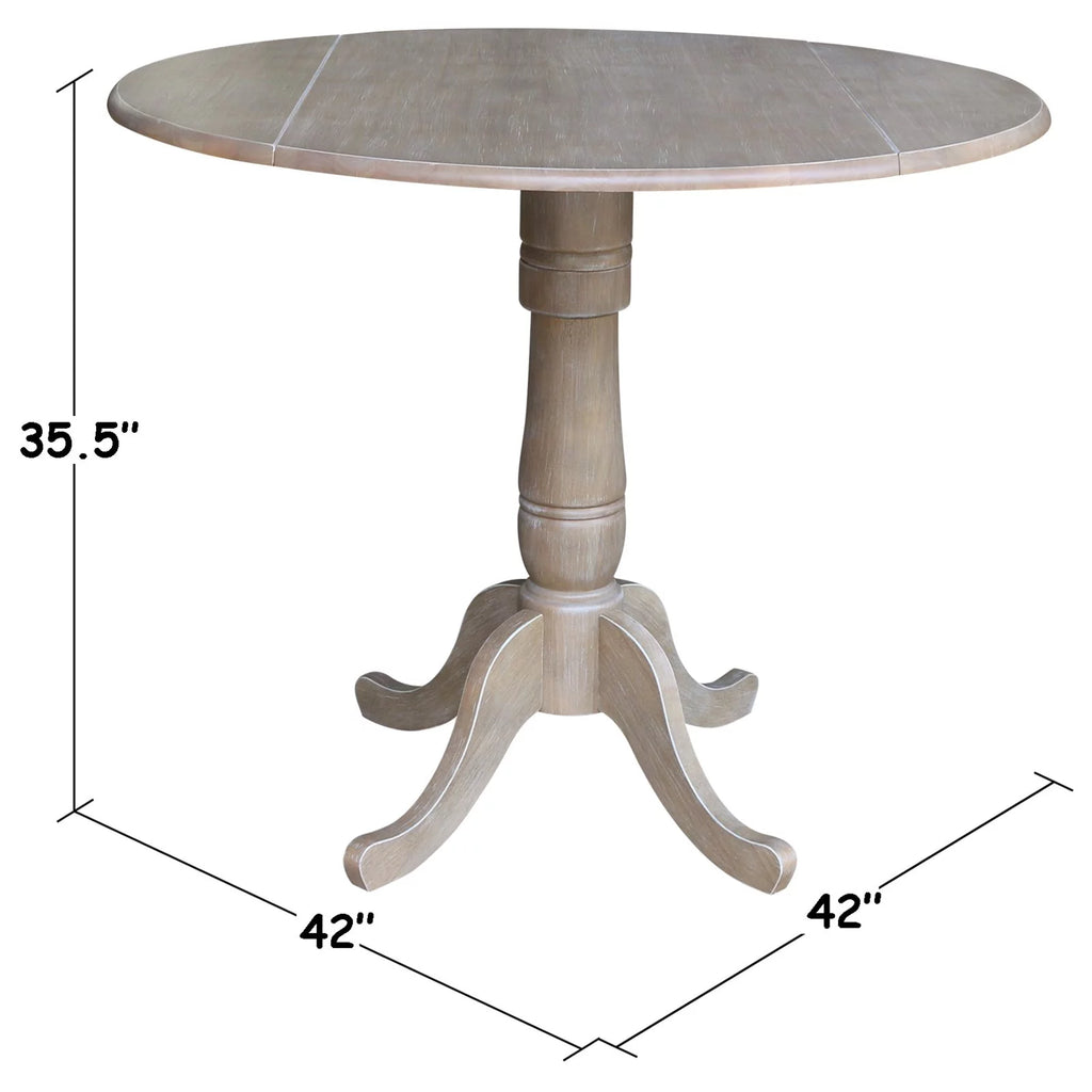 42" Round Dual Drop Leaf Pedestal Table L78989