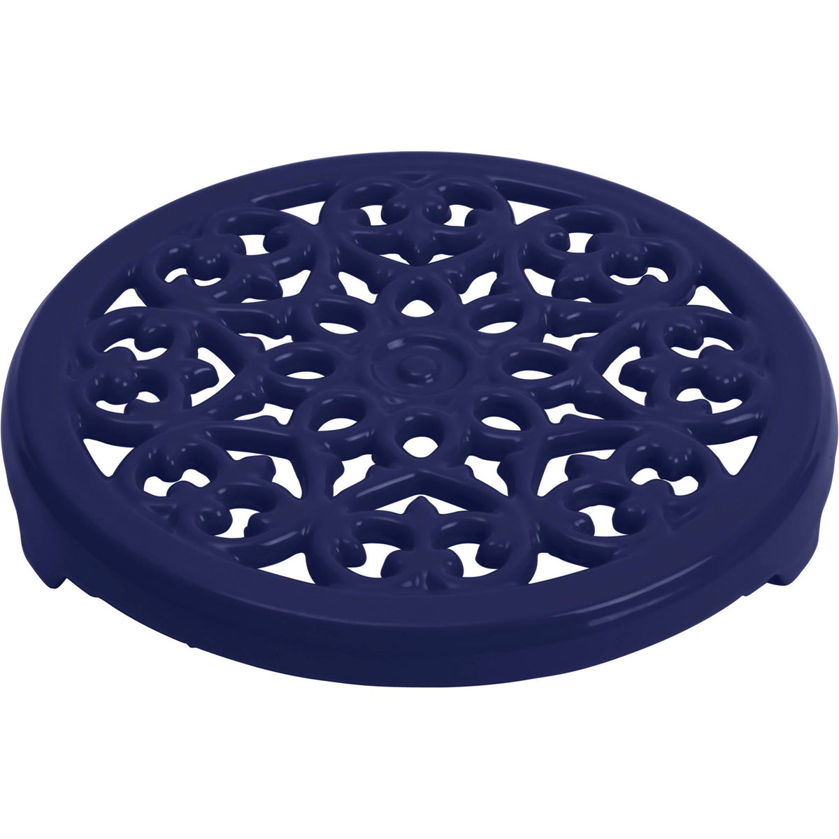Dark Blue Cast Iron Round Trivet F10343