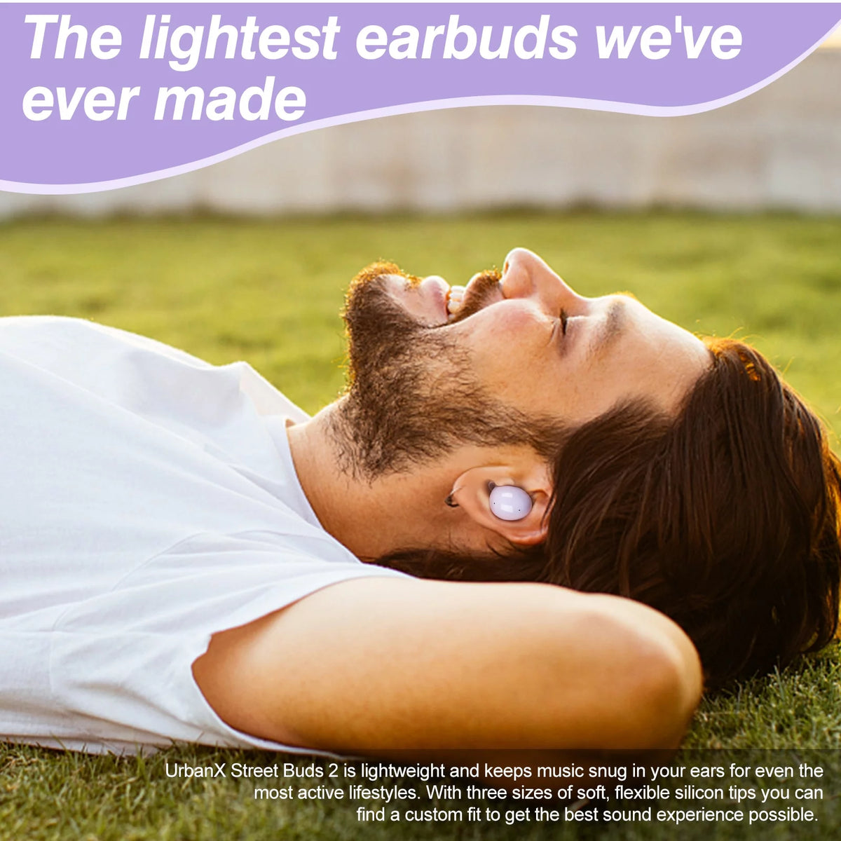 Truly Wireless Bluetooth Headphones with Noise Isolation, Amplified Bass and Dual Dynamic Microphone - Purple N6944